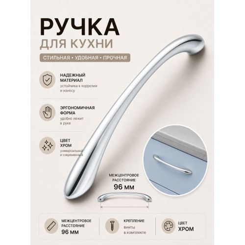 Кухня Аврора - цвет фасада голубой