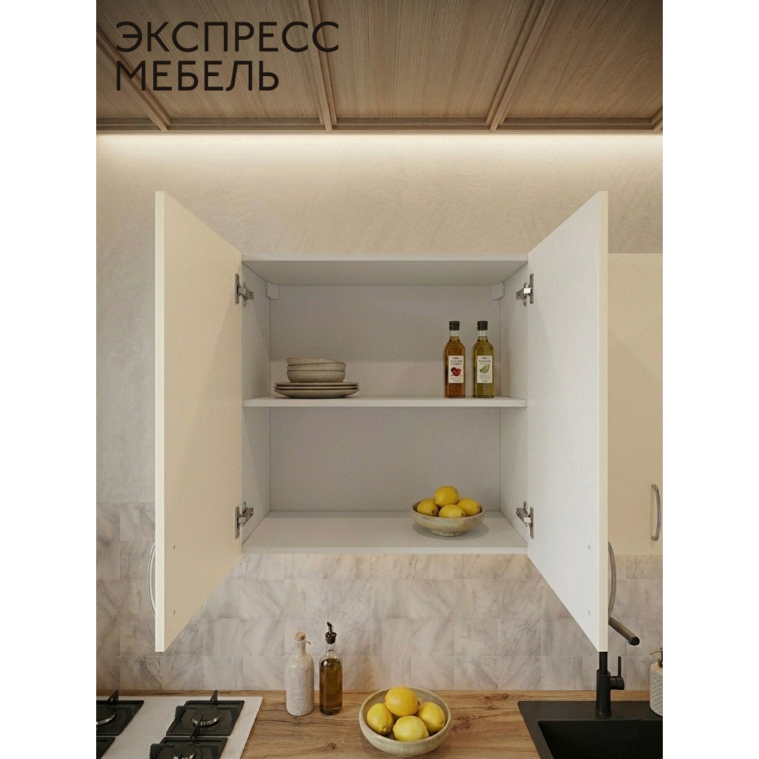 Кухня Амелия - цвет фасада крем. Ширина 1,8 метра. Цвет корпуса белый.