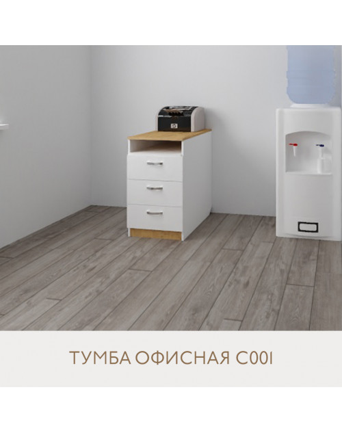Тумба С001,цвет: белый и дуб бунратти