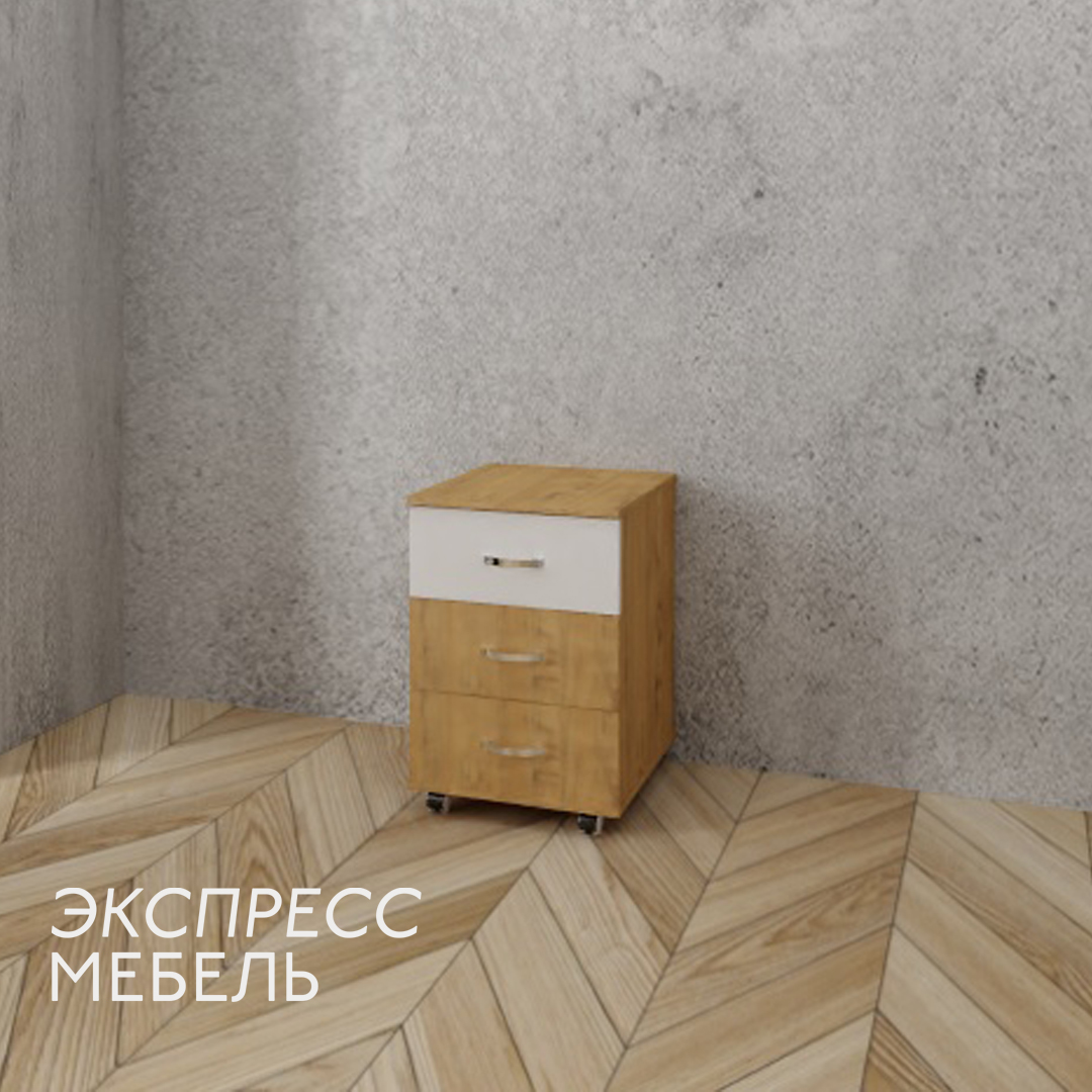 Тумба С002, цвет: дуб бунратти и белый.