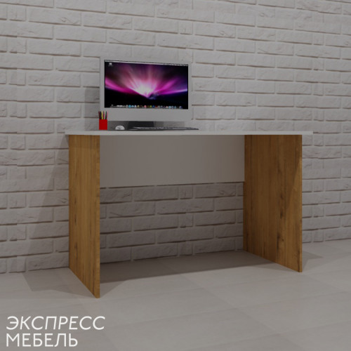 Стол С003 цвет белый и дуб бунратти